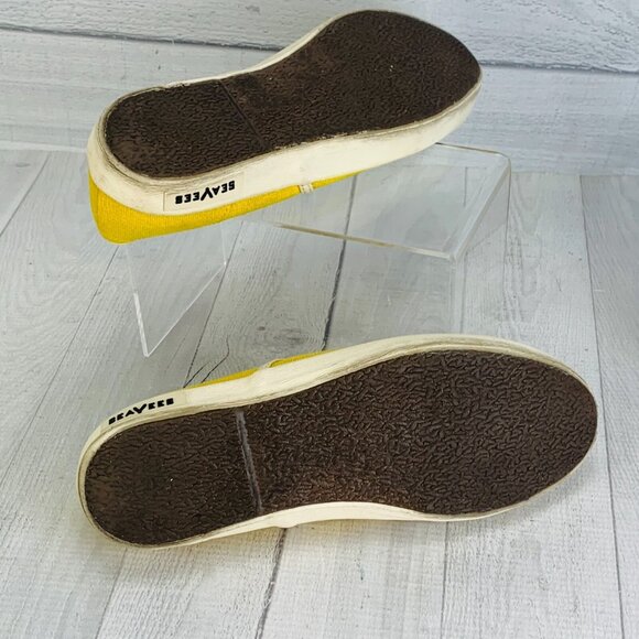 Sea Vees Womens BAJA SLIP ON FIESTA Yellow Canvas Slip On Casual Shoes Sz 7 M - Picture 8 of 10